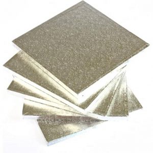 silver square masonite cake boards