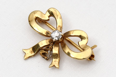 Gold and Diamond Bow Brooch from the Titanic