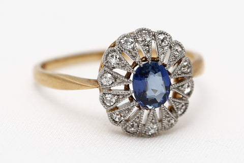 Gold and Pltinum Diamond and Sapphire Ring from the Titanic