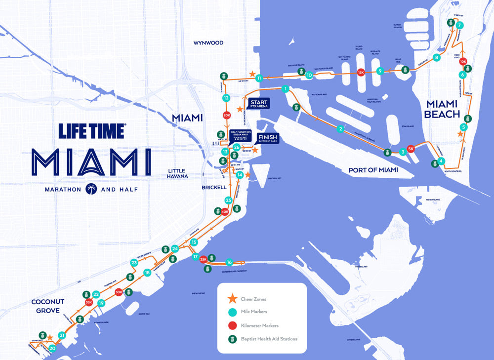 2023 Miami Marathon & Half Course Map