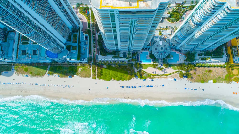 Aerial view of Sunny Isles Beach, Florida