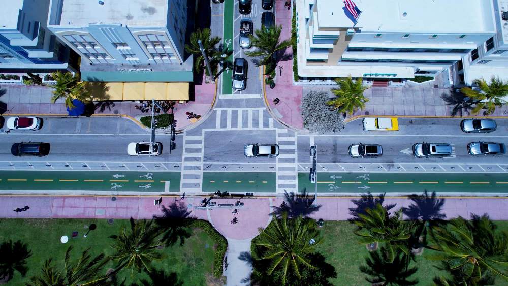 Aerial view of Ocean Drive