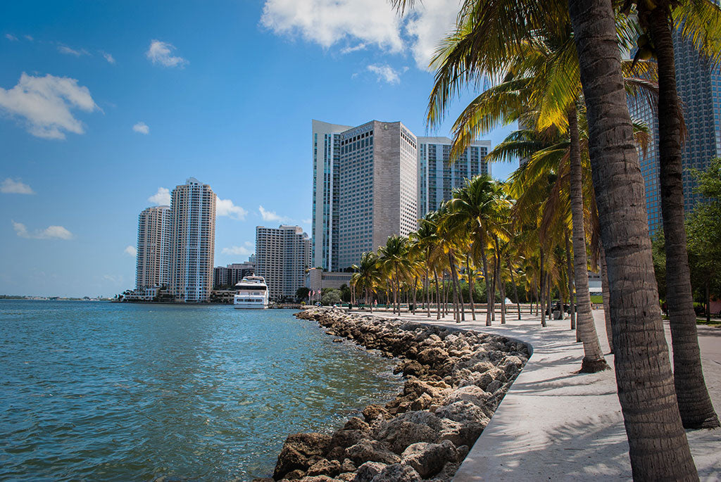 View of the Bayfront Park Promenade and Biscayne Bay