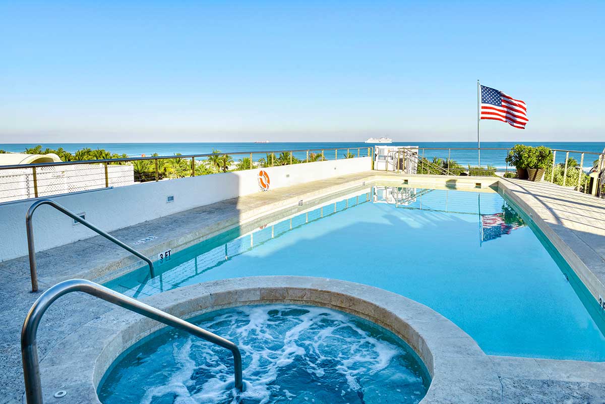 Rooftop pool at Bentley Hotel South Beach