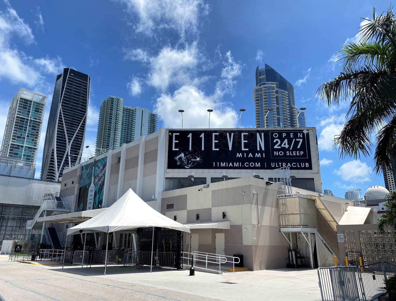 Exterior facade of Club E11EVEN - Downtown Miami