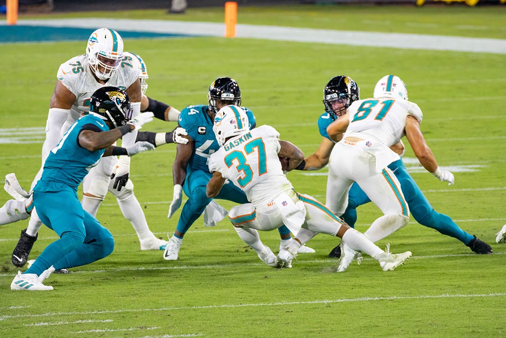 Miami Dolphins play game against Jacksonville Jaguars