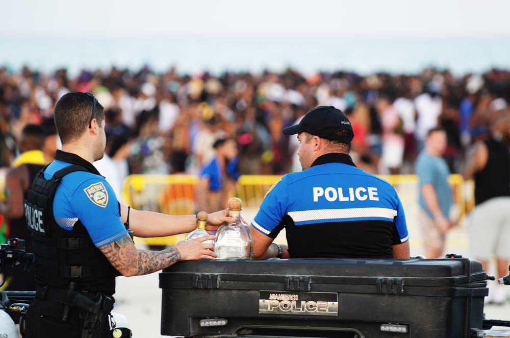 Police monitoring Miami Beach in Spring Break