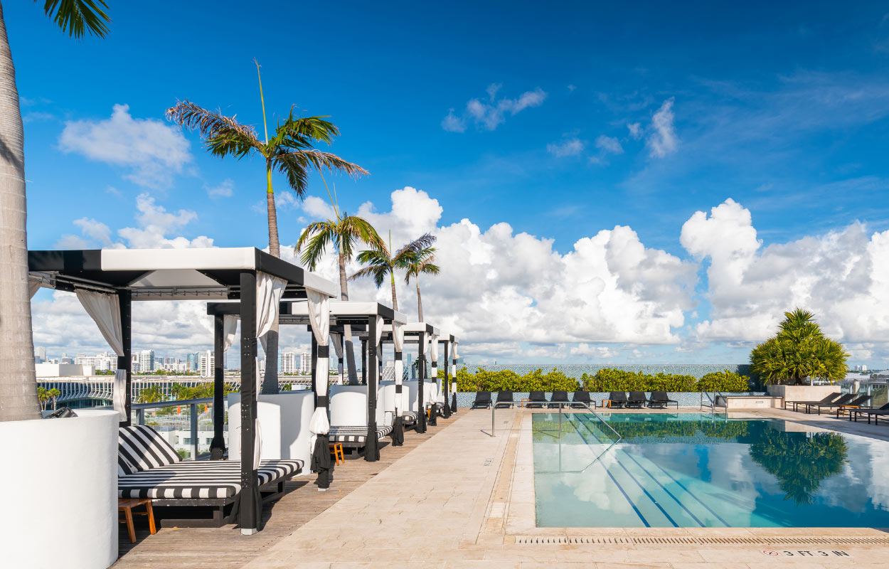 Rooftop pool at Boulan South Beach