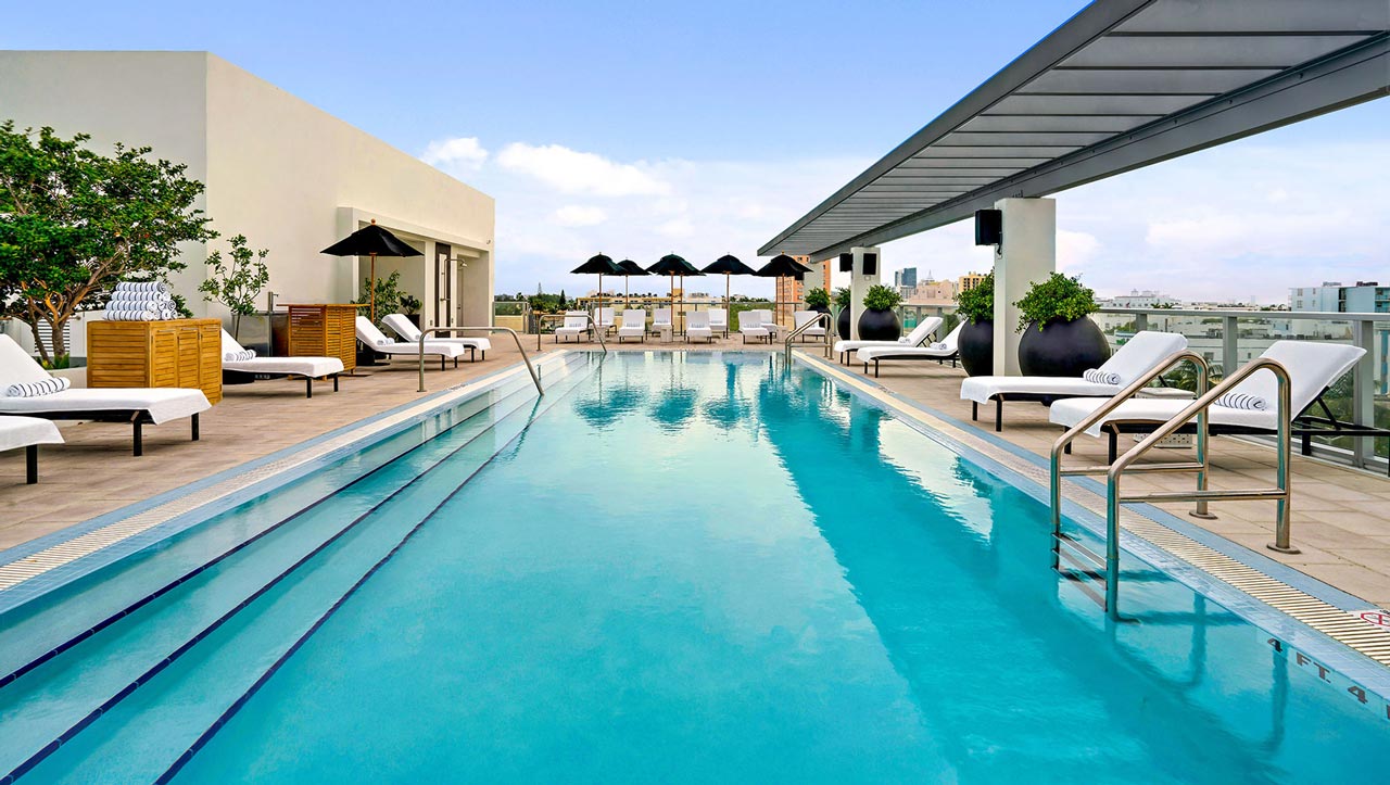 Rooftop pool at Kimpton Angler's Hotel