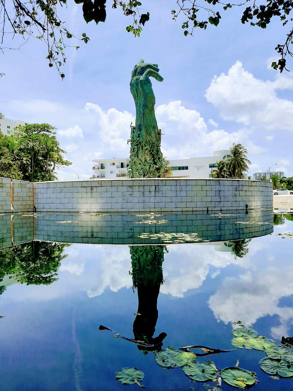 The hand and the reflecting pool