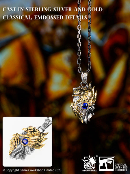 Starforged Throne Watcher's Shield Warhammer 40K Adeptus Custodes Golden Legion Men's necklace