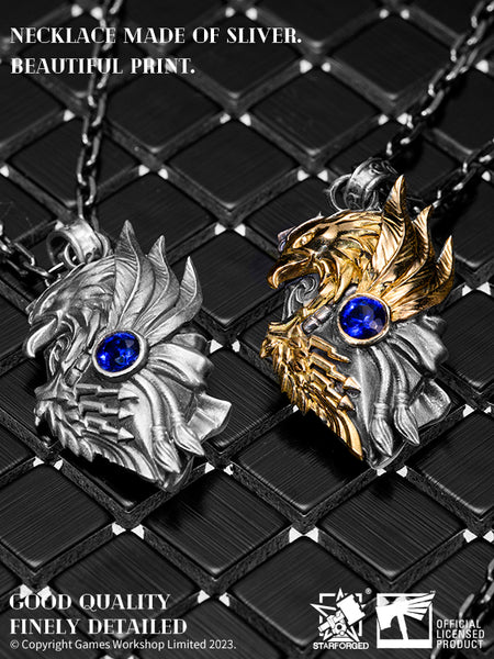 Starforged Throne Watcher's Shield Warhammer 40K Adeptus Custodes Golden Legion Men's necklace