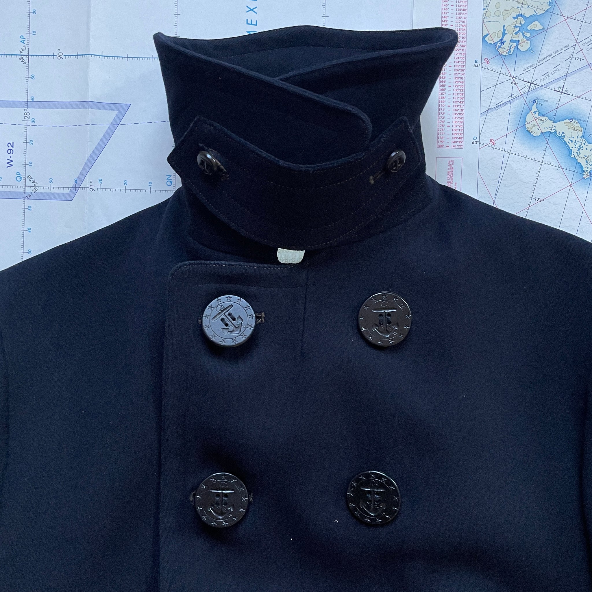 1930-40s US Navy Pea Coat with 10 Button | labiela.com