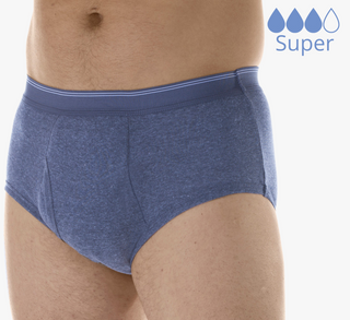 Washable Men's Incontinence Brief - Regular Absorbency - Cotton Boxer