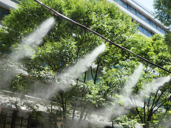 Using Misting to Cope with Heat Waves: Misting System Cooling an Outdoor Area