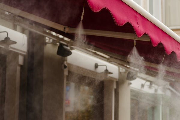 Maximize the cooling effect of your patio misting system by mounting it higher