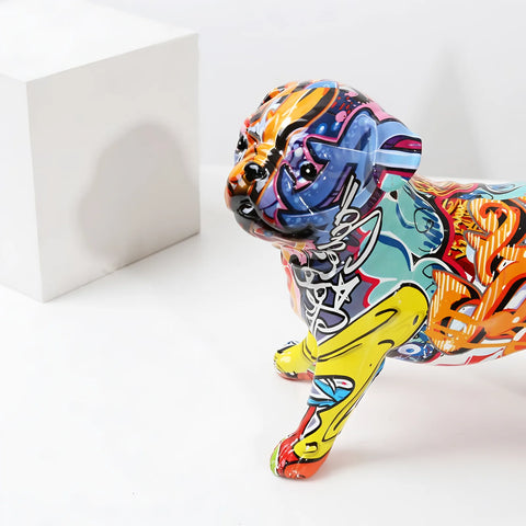graffiti pug figurine