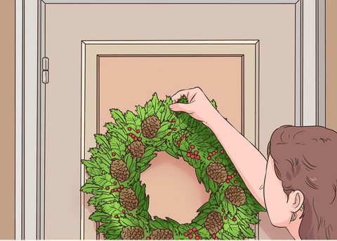 Putting up a wreath