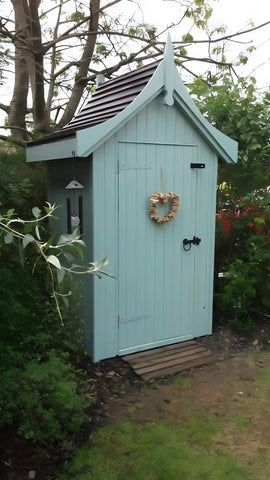 wreath on storage shed