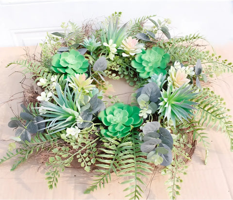faux succulent wreath