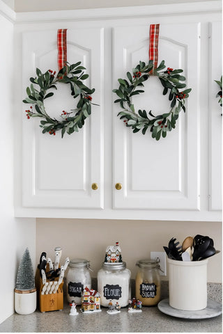 wreath on a cupboard