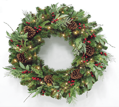 How to put lights on a christmas wreath