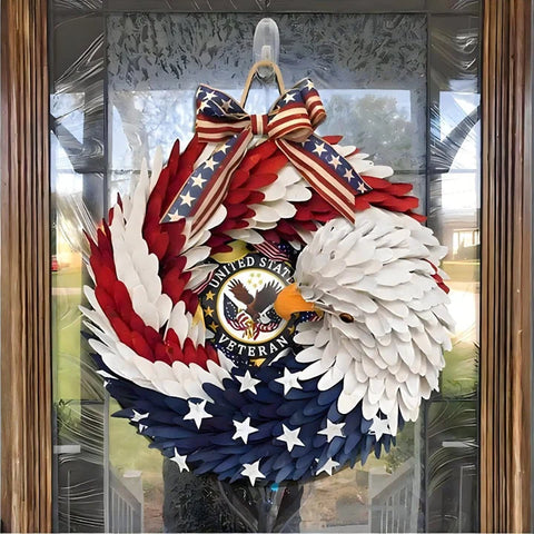 patriotic wreath for a front door on the 4th of july