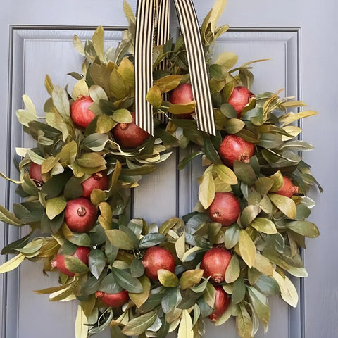 faux pomegranate wreath