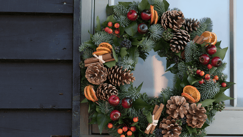 A traditional christmas wreath