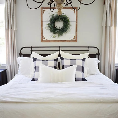 wreath above bed
