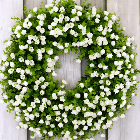 Faithful wishes wreath on a wall