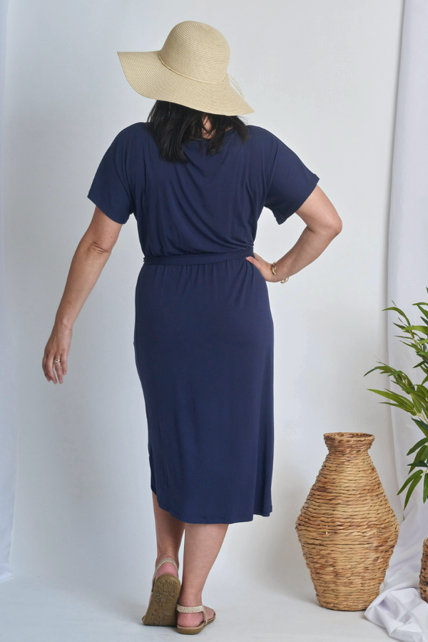 Eleni Midi Dress Navy 7139