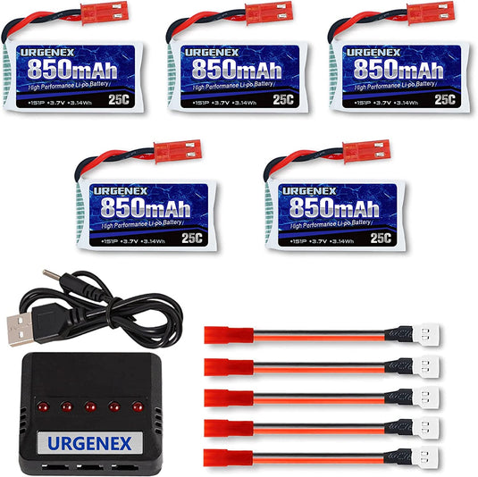 URGENEX 7.4V 900mAh Lipo Battery with Ph2.0 Plug 30C Fit for Axial 