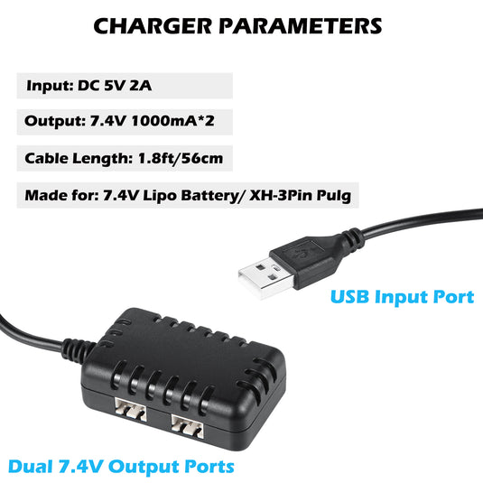 Batterie + chargeur USB 7,4V 2,2A