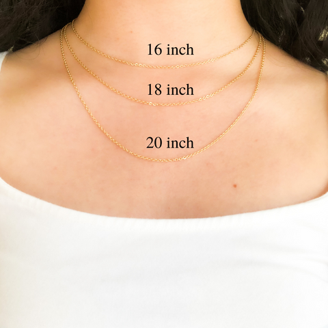 necklace length sizing chart on person