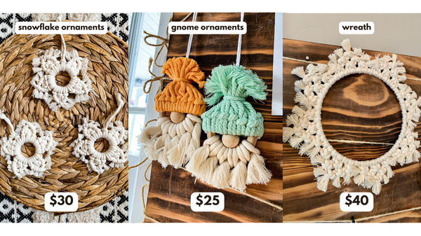 macrame class ornaments holiday decor harrisburg pa