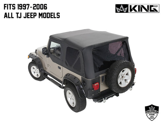 Replacement Soft Top Without Upper Doors - Black Diamond - TJ – amsteelle  overland
