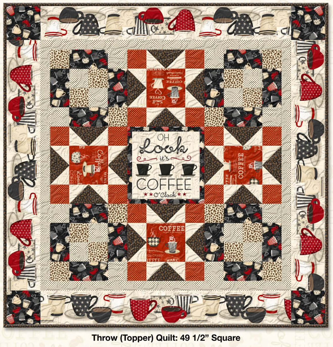 Coffee Time Throw Quilt Pattern