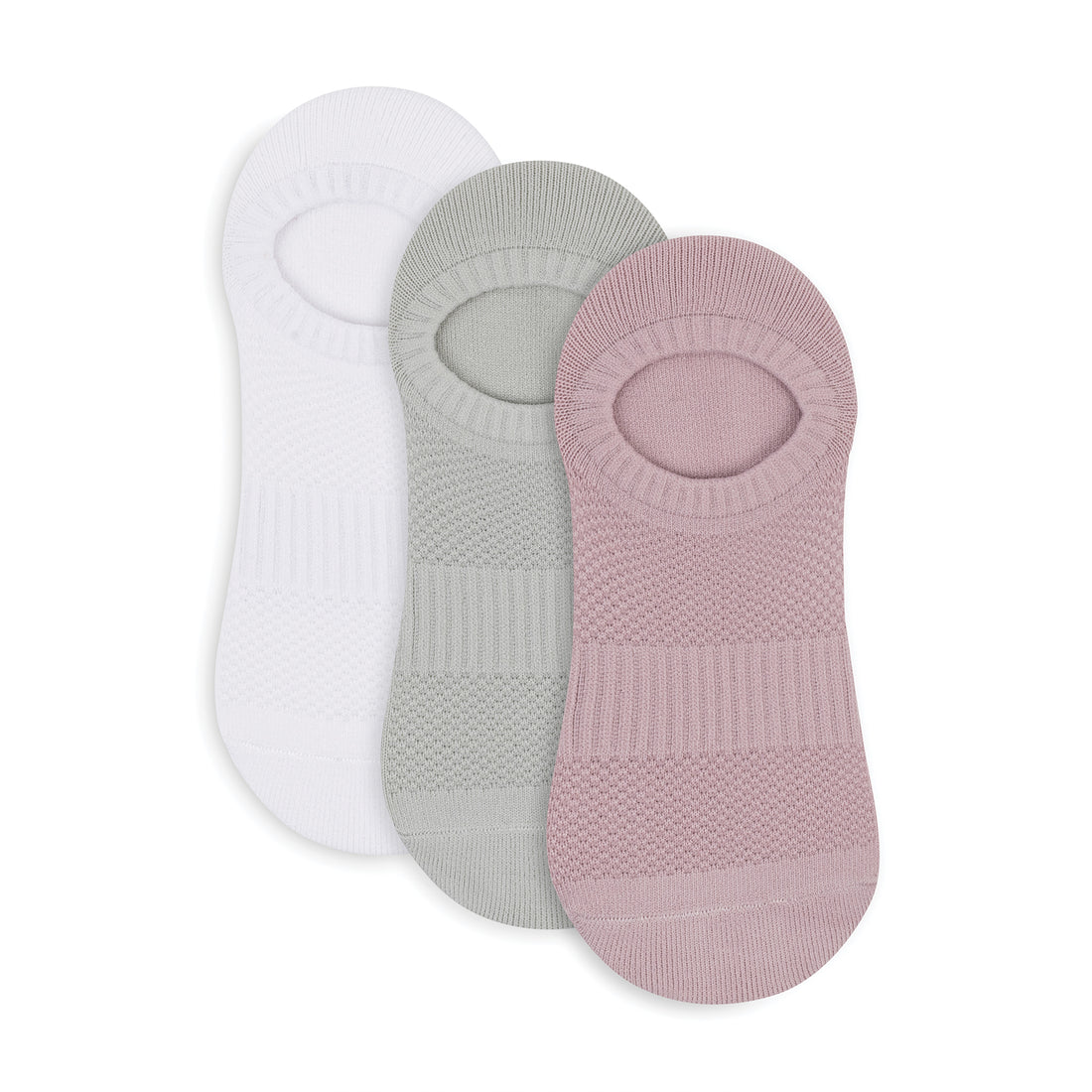 3pk Microfiber Women's Liner Socks in White/pink