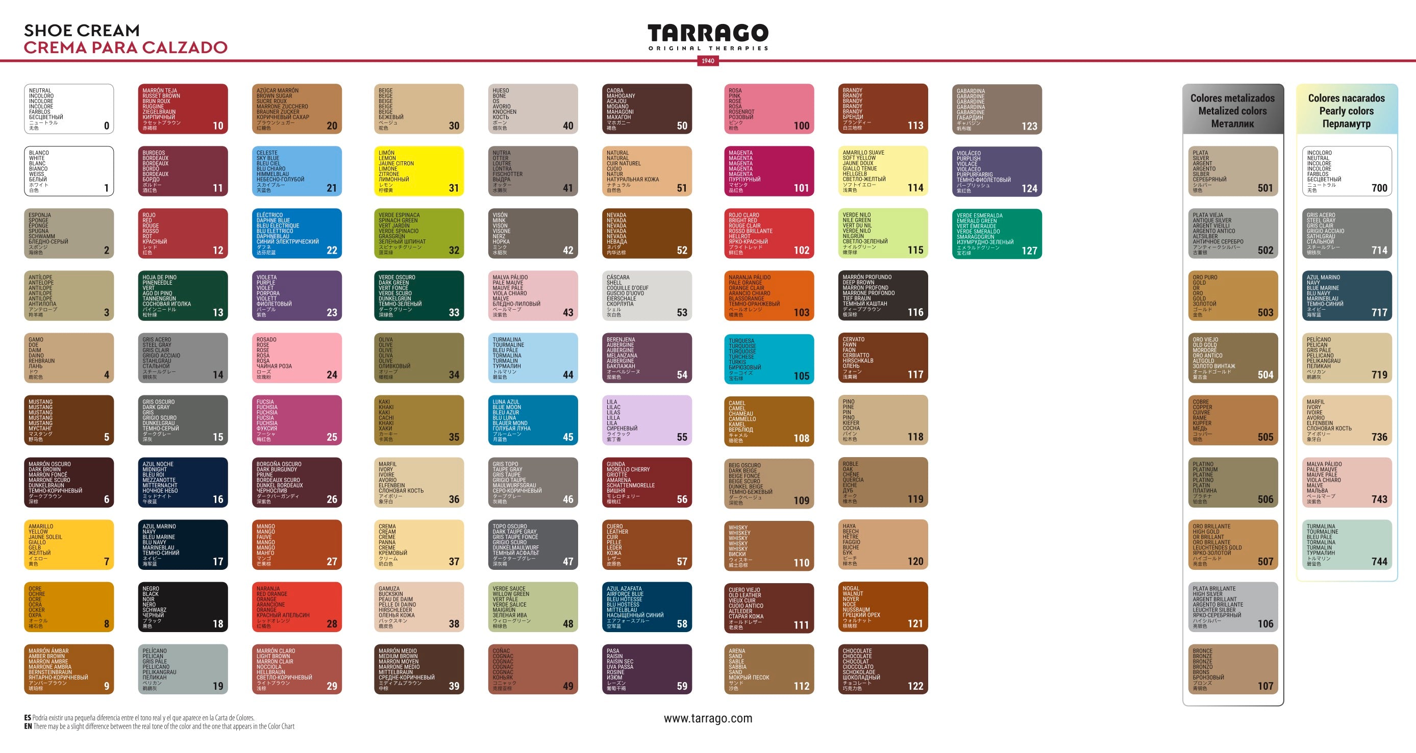 S Shoe Cream Color Chart