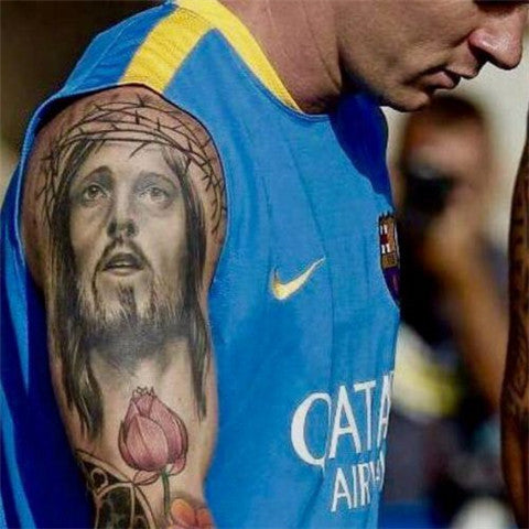 Buy Lionel Messi #J arm tattoo 23.5 x 34 Barcelona FCB soccer Argentina  football player Barca (sent FROM USA in PVC pipe) Online at desertcartINDIA