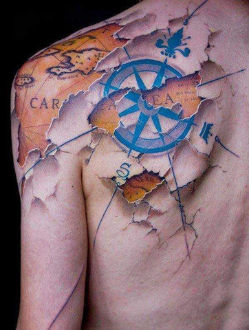 Compass Tattoo-3D Tattoos Ultimate Inspiration
