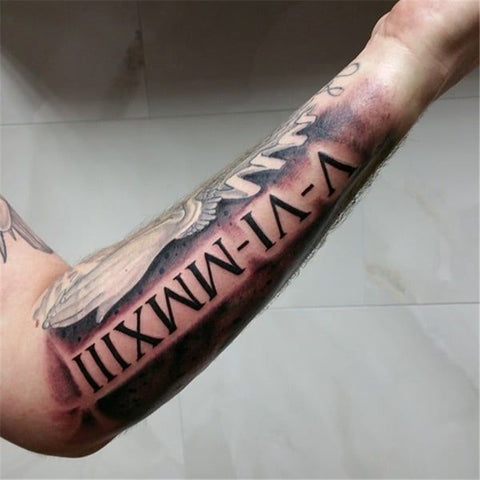 Forearm Roman Numeral Tattoo Creation | Roman numeral tattoo arm, Roman  numeral tattoos, Roman numbers tattoo