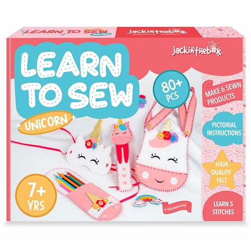 jackinthebox Unicorn Themed Art and Craft Kit for Girls 3 Chunky Craft Projects Best Gift for Girls Ages 5 6 7 8 9 10 Years