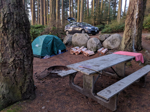 Car Camping Tent Next To Car