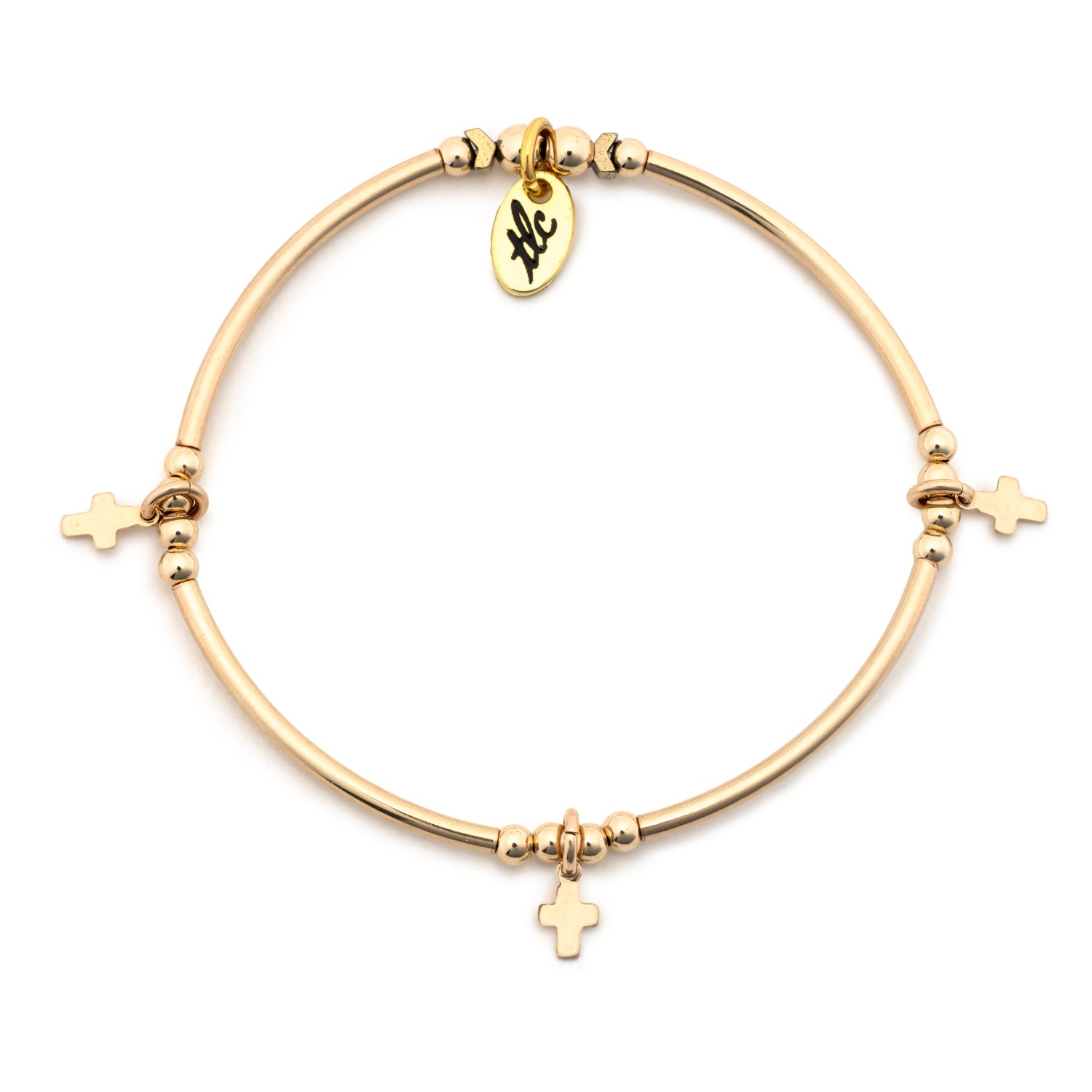Simply Blessed - Gold Filled Charmed Stretch Bangle