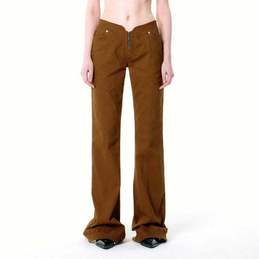 NUTH Khaki Flared Cargo Pants