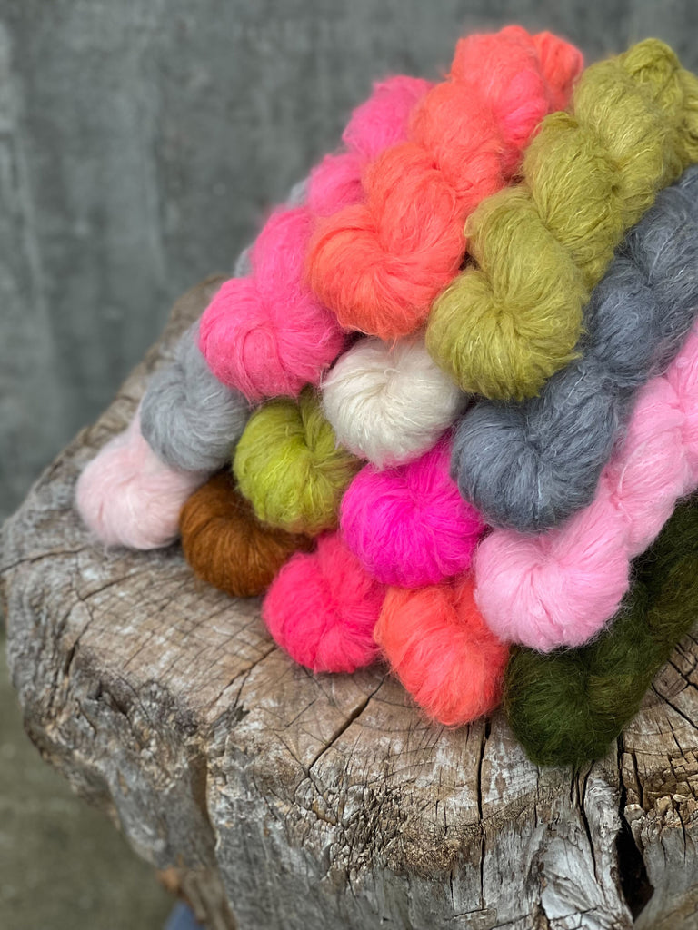 A stack of colorful yarn.