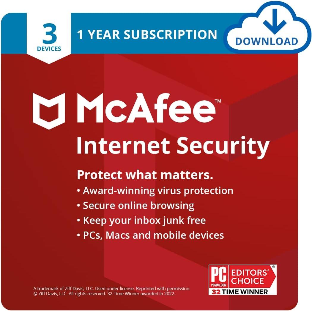 McAfee Internet Security - Instant Download for Windows and Mac (3 Computers) - SoftwareCW product image