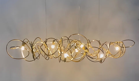 Gold Rose Gold Chrome Irregular Hardware LED Postmodern Chandelier - Dauzma